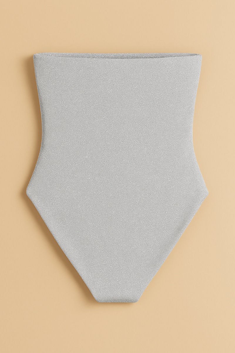 BAÑADOR BANDEAU PLATA LUREX